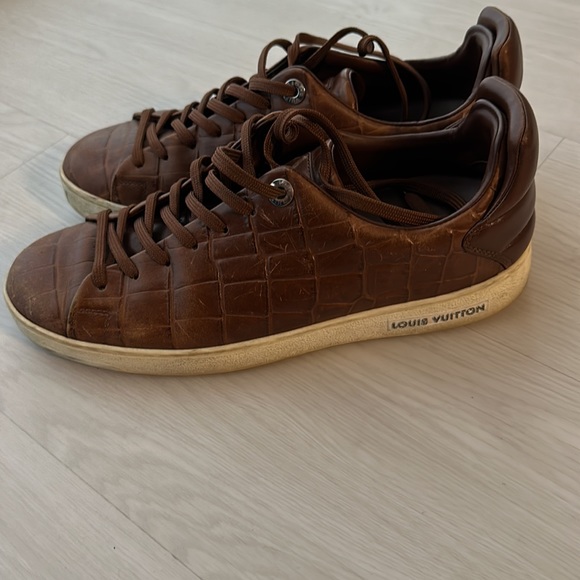 Louis Vuitton Brown Leather Crocodile sneakers - Picture 3 of 5